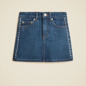 NWT! J Crew - Girl’s Denim Skirt with Studs - Marin Medium Wash - Size 5